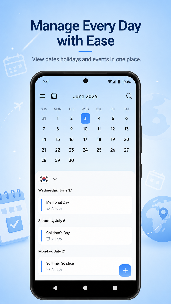Calendar 2026 Launcher monthly calendar screen